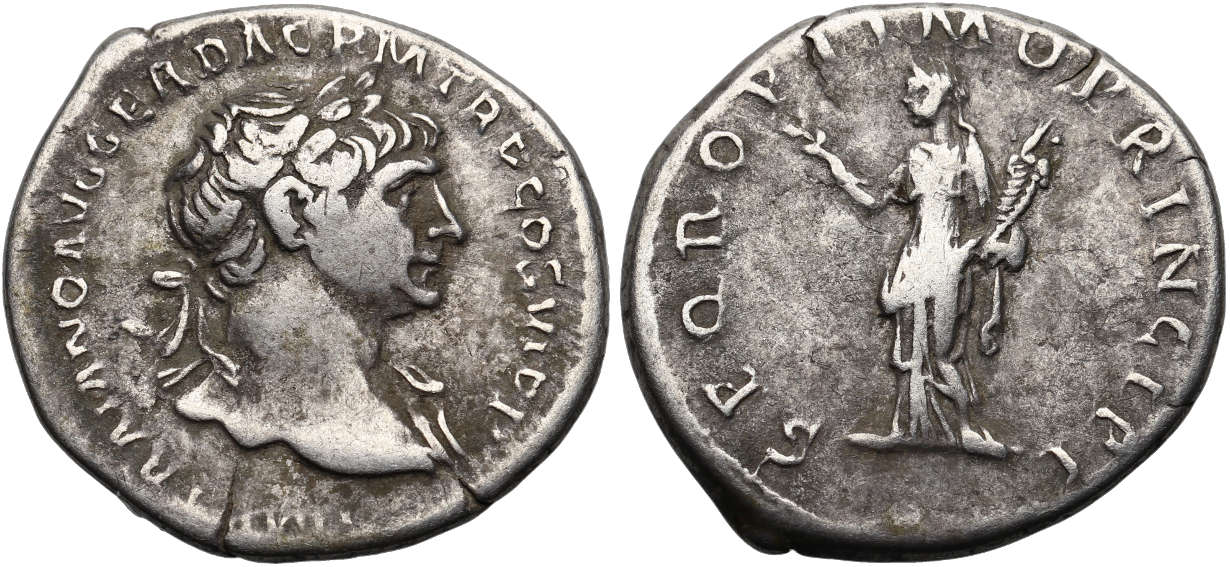 SOLD : Trajan, 98-117 AD, AR Denarius, Felicitas, struck 112-117 AD ...