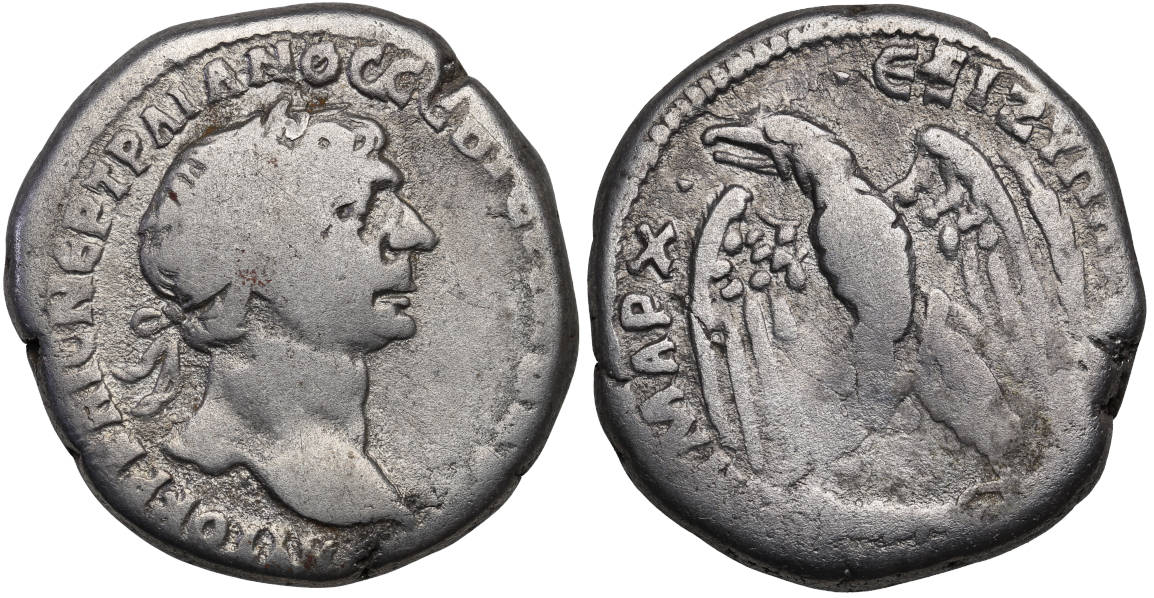 Trajan, 98-117 AD, Syria, Seleucis and Pieria, Antioch, AR Tetradrachm ...